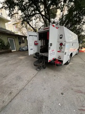 Magnet Plumbing service vehicle on-site for Faucet Repair in Sarasota Springs